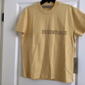 Essentials Pale Yellow Logo T-Shirt - Size S - NWT